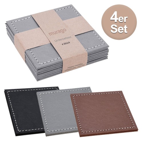 4er set kunstlederuntersetzer - 4er,
