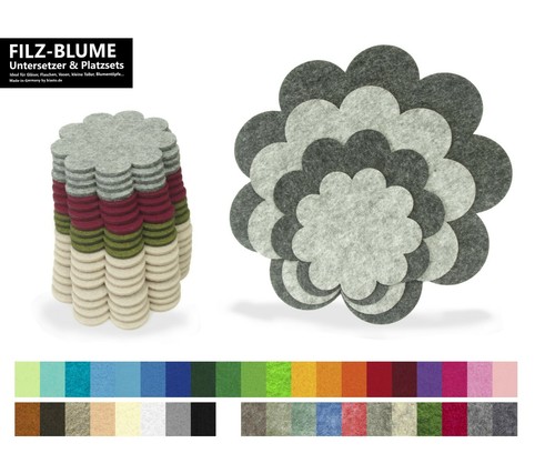 Blume filz untersetzer - blume,