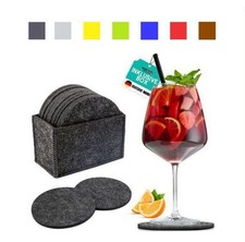 Filzuntersetzer rund Gläser