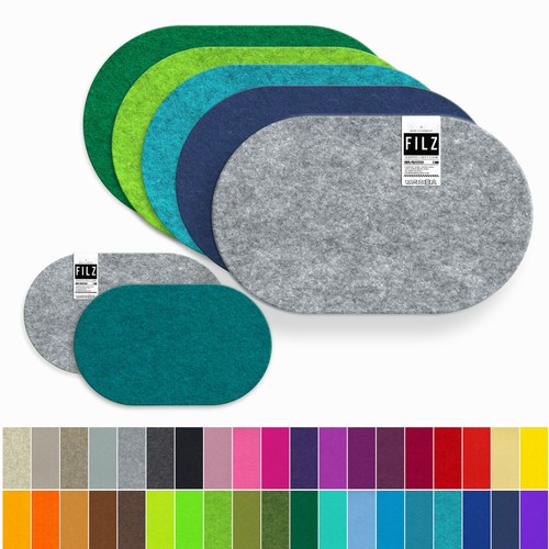 Oval filz untersetzer - oval,